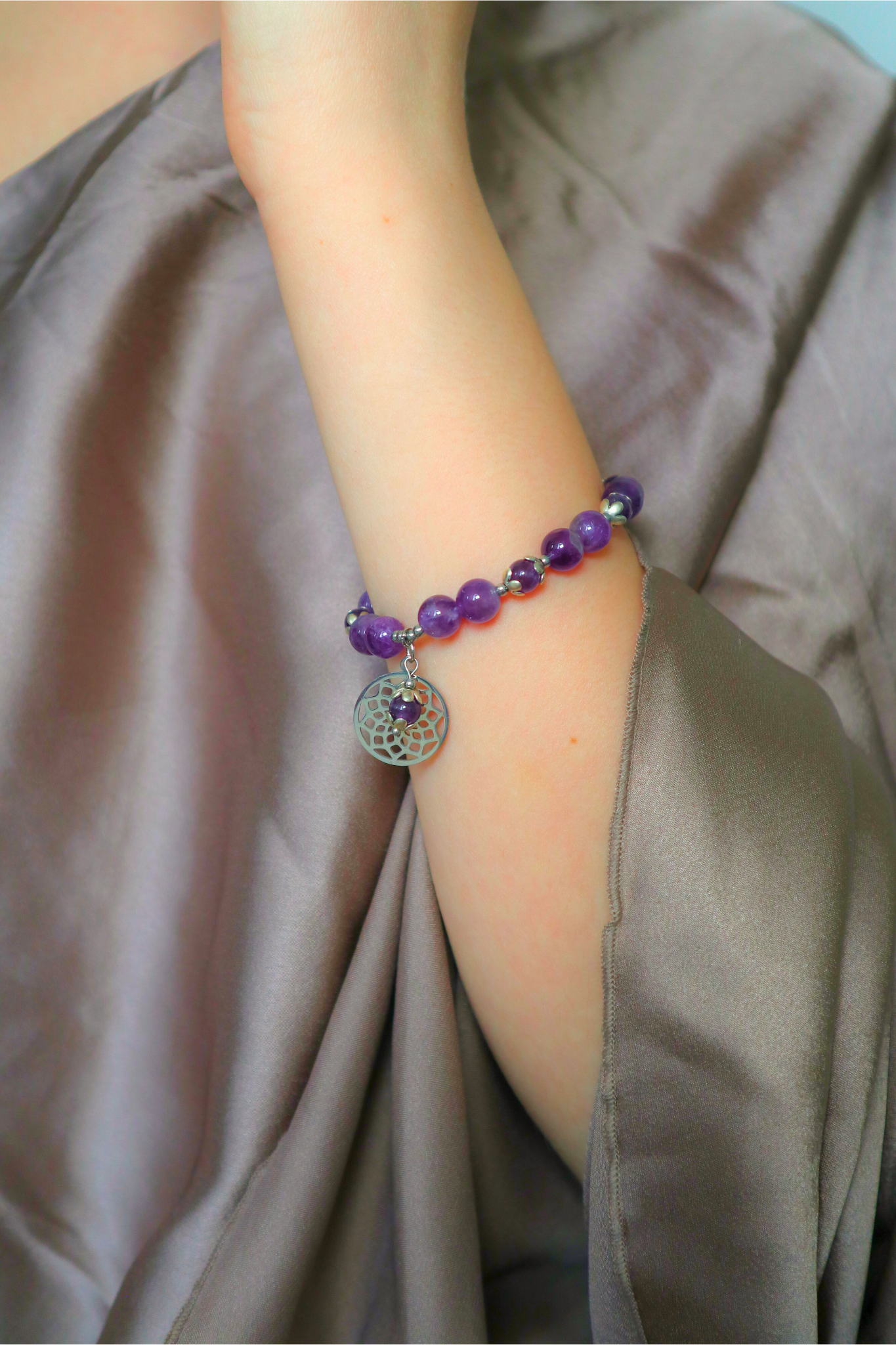 Ametist armband - JULIA - kronchakra