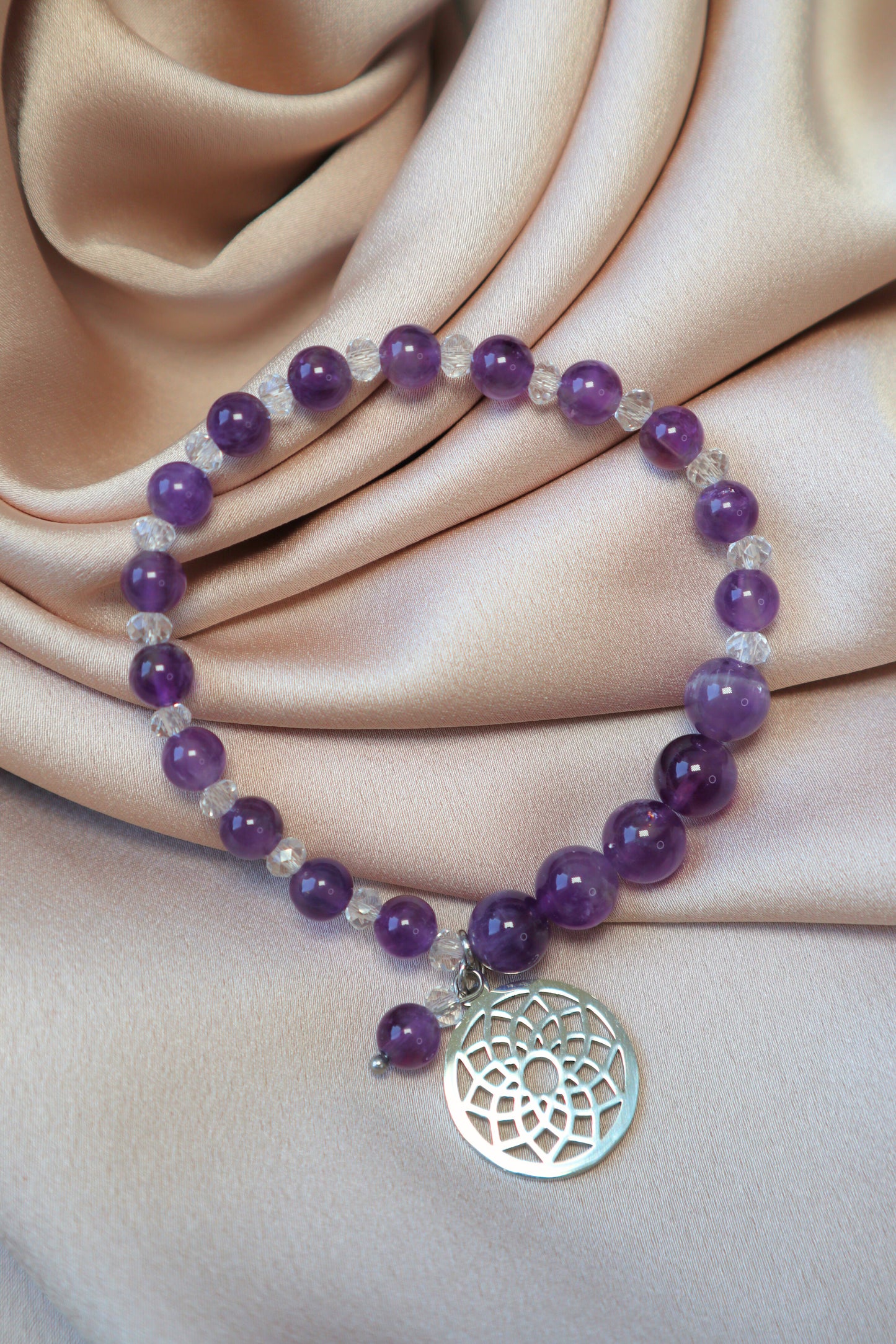 Ametist armband - SARAH - kronchakra