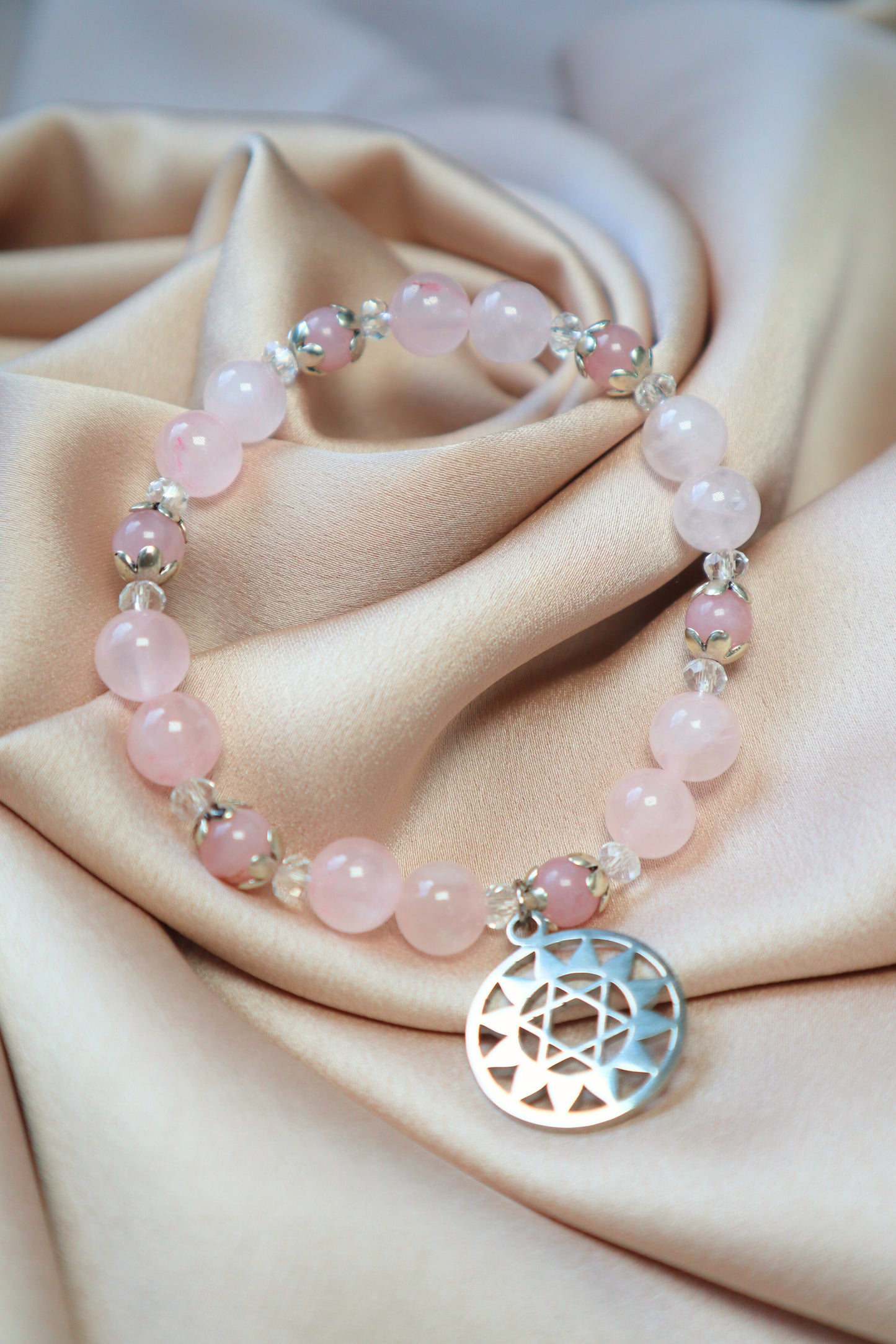 Rosenkvarts armband - AURORA - hjärtchakra